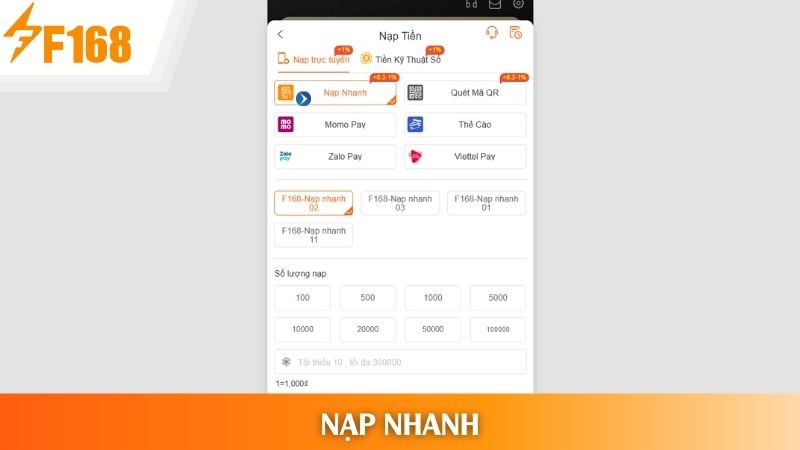 Nạp nhanh nhận tiền tốc độ