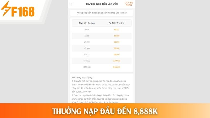 Thưởng nạp đấu siêu hot lên đến 8,888,000 VNĐ
